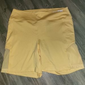 PINK Victoria's Secret Soft Yellow High-Rise Athletic Bike Shorts